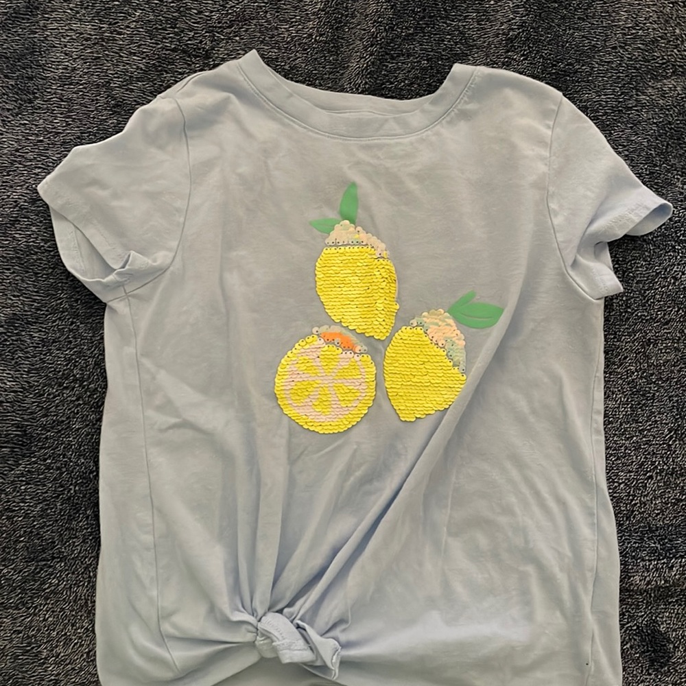 Blue tie front shirt